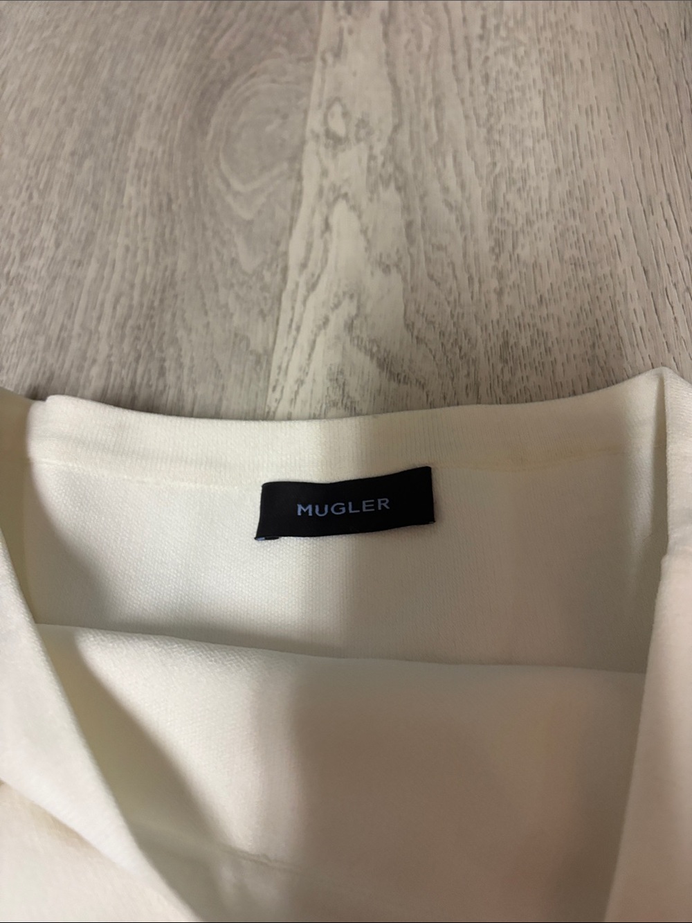 Mugler White Asymmetrical Ruffle Top - Picture 2 of 3